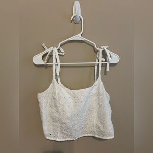 Old Navy White Eyelet Crop Top